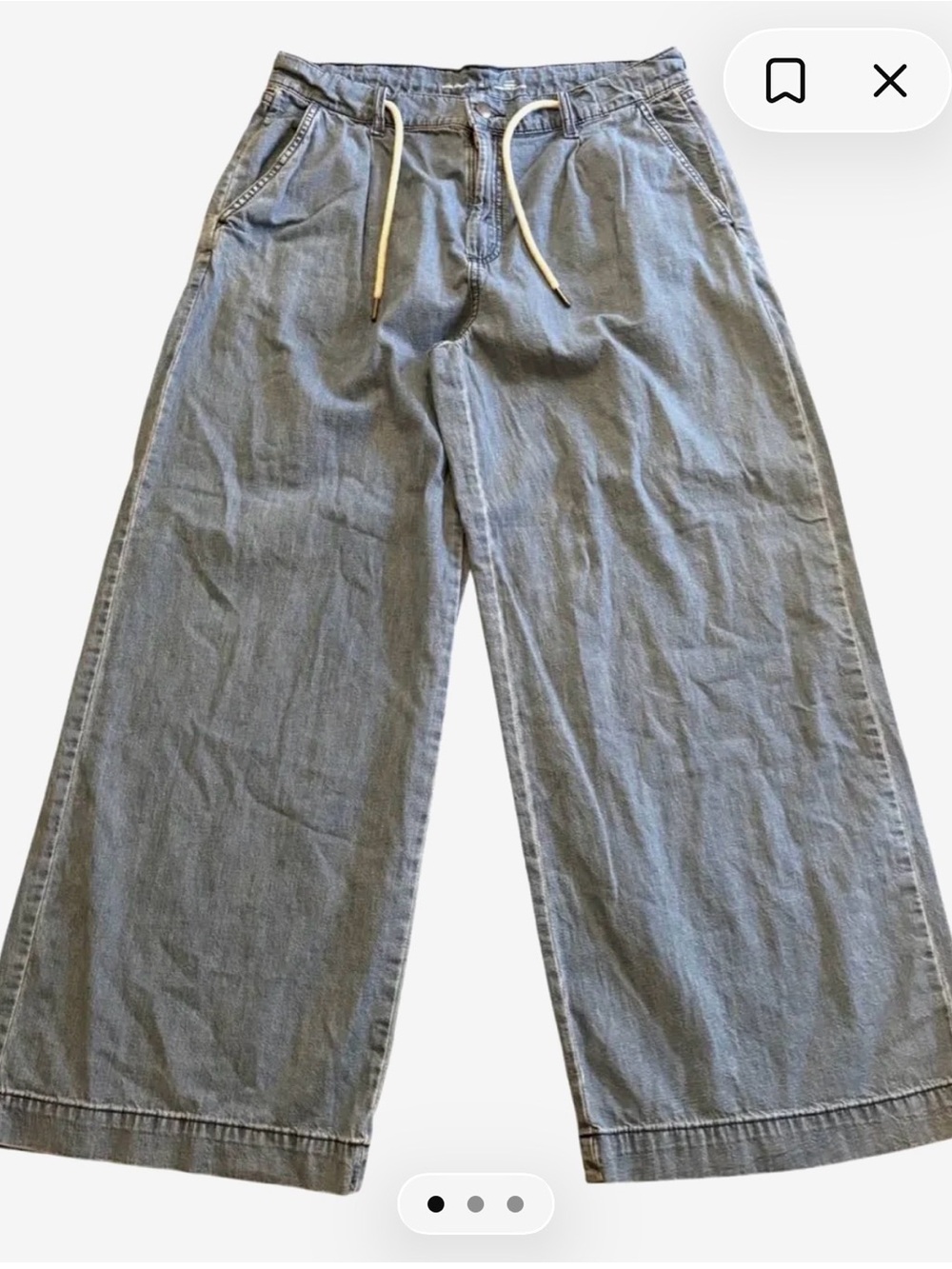 Old Navy Women's Wide-Leg Drawstring Jeans - Light Blue